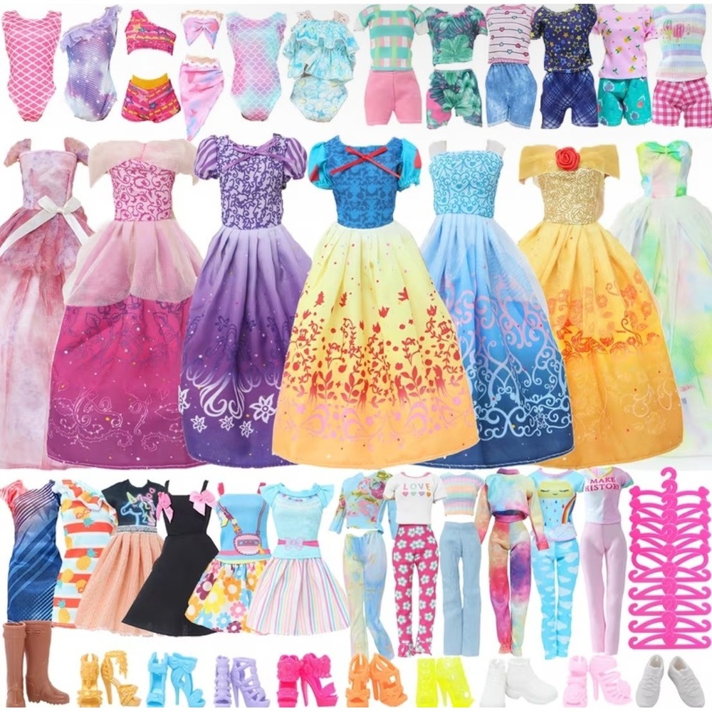 44pcs Doll Clothes Random Outfits Clothing Accessories For 11.5 in Fashion Doll